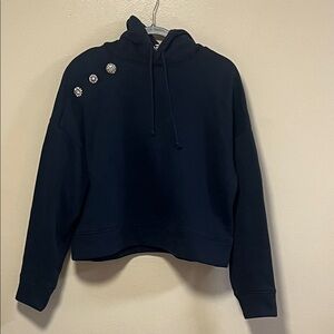 ba&sh Black Hoodie with Crystal Accents